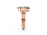 Rose gold Three-Stone Fancy Green Marquise Cut Cut Classic Band Prong Setting Ring_2