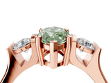 Rose gold Three-Stone Fancy Green Marquise Cut Cut Classic Band Prong Setting Ring_4