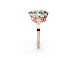 Rose gold Three-Stone Fancy Green Marquise Cut Cut Diamond Engagement Ring with Flat Band and Four-Prong Setting_14