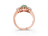 Rose gold Three-Stone Fancy Green Marquise Cut Cut Diamond Engagement Ring with Flat Band and Four-Prong Setting_15