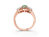 Rose gold Three-Stone Fancy Green Marquise Cut Cut Diamond Engagement Ring with Flat Band and Four-Prong Setting_3