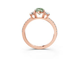 Rose gold Three-Stone Fancy Green Marquise Cut Cut Diamond Pavé Band with Prong Setting_18