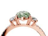 Rose gold Three-Stone Fancy Green Marquise Cut Cut Diamond Pavé Band with Prong Setting_19