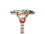 Rose gold Three-Stone Fancy Green Marquise Cut Cut Diamond Pavé Band with Prong Setting_20