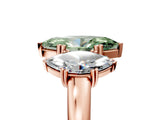 Rose gold Three-Stone Fancy Green Marquise Cut Cut Diamond Ring with Channel Set Band and Four-Prong Setting_29
