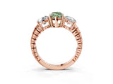Rose gold Three-Stone Fancy Green Marquise Cut Cut Diamond Ring with Channel-Set Band and Prong Setting_3