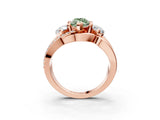 Rose gold Three-Stone Fancy Green Marquise Cut Cut Diamond Split Shank Prong Set Ring_3