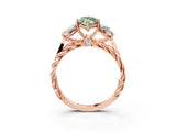 Rose gold Three-Stone Fancy Green Marquise Cut Diamond Braided Band Ring with Four-Prong Setting_42