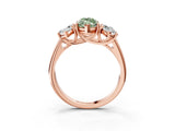 Rose gold Three-Stone Fancy Green Marquise Cut Diamond Engagement Ring with Prong Setting_6