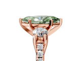 Rose gold Three-Stone Fancy Green Marquise  Cut Diamond Pavé Band with Four-Prong Setting_33