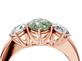 Rose gold Three-Stone Fancy Green Marquise  Cut Diamond Ring with Channel-Set Band and Four-Prong Setting_89