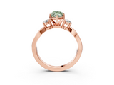 Rose gold Three-Stone Fancy Green Marquise  Cut Diamond Twist Band with Prong Setting_41