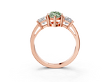 Rose gold Three-Stone Fancy Green Marquise  Cut Solitaire Ring with Prong Setting_6