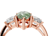 Rose gold Three-Stone Fancy Green Marquise  Cut Solitaire Ring with Prong Setting_7
