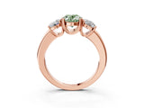 Rose gold Three-Stone Fancy Green Oval Cut Cut Diamond Ring with Channel Set Band and Four-Prong Setting_15