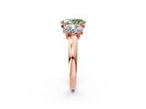 Rose gold Three-Stone Fancy Green Oval Cut Cut Diamond Ring with Channel Set Band and Four-Prong Setting_26