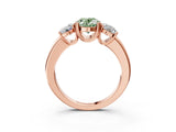 Rose gold Three-Stone Fancy Green Oval Cut Cut Diamond Ring with Channel Set Band and Four-Prong Setting_27
