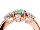 Rose gold Three-Stone Fancy Green Oval Cut Cut Diamond Ring with Channel Set Band and Four-Prong Setting_28