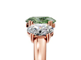 Rose gold Three-Stone Fancy Green Oval Cut Cut Diamond Ring with Channel Set Band and Four-Prong Setting_29