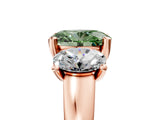 Rose gold Three-Stone Fancy Green Oval Cut Cut Solitaire Ring with Classic Prong Setting_5
