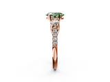Rose gold Three-Stone Fancy Green Oval  Cut Diamond Pavé Band with Four-Prong Setting_30