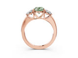 Rose gold Three-Stone Fancy Green Oval  Cut Diamond Ring with Channel-Set Band and Four-Prong Setting_51