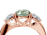 Rose gold Three-Stone Fancy Green Oval  Cut Diamond Ring with Channel-Set Band and Four-Prong Setting_52