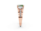 Rose gold Three-Stone Fancy Green Oval  Cut Diamond Ring with Channel-Set Band and Four-Prong Setting_54