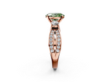 Rose gold Three-Stone Fancy Green Oval  Cut Diamond Twist Band with Prong Setting_39