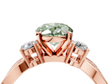 Rose gold Three-Stone Fancy Green Oval  Cut Diamond Twist Band with Prong Setting_41