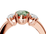Rose gold Three-Stone Fancy Green Pear Cut Cut Diamond Ring with Channel Set Band and Four-Prong Setting_28