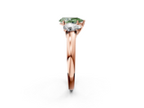 Rose gold Three-Stone Fancy Green Pear  Cut Diamond Ring with Channel-Set Band and Four-Prong Setting_63