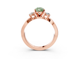 Rose gold Three-Stone Fancy Green Pear  Cut Diamond Twist Band with Prong Setting_54