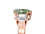 Rose gold Three-Stone Fancy Green Pear  Cut Solitaire Ring with Prong Setting_8