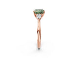 Rose gold Three-Stone Fancy Green Princess Cut Brilliant Diamond Solitaire Ring with Tapered Band and Four-Prong Setting_5