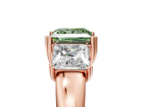 Rose gold Three-Stone Fancy Green Princess Cut Cut Diamond Ring with Channel Set Band and Four-Prong Setting_29