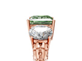 Rose gold Three-Stone Fancy Green Princess Cut Cut Diamond Ring with Channel-Set Band and Prong Setting_5