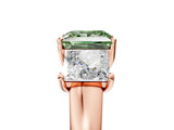 Rose gold Three-Stone Fancy Green Princess Cut Cut Solitaire Ring with Classic Prong Setting_5