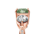 Rose gold Three-Stone Fancy Green Princess Cut Diamond Channel Set Engagement Ring with Prong Setting_17