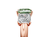 Rose gold Three-Stone Fancy Green Princess  Cut Diamond Ring with Channel-Set Band and Four-Prong Setting_22