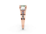 Rose gold Three-Stone Fancy Green Princess  Cut Diamond Ring with Channel-Set Band and Four-Prong Setting_35