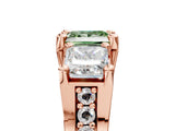 Rose gold Three-Stone Fancy Green Princess  Cut Diamond Ring with Channel-Set Band and Four-Prong Setting_38