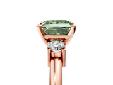 Rose gold Three-Stone Fancy Green Princess  Cut Diamond Solitaire with Prong Setting and Classic Band_5
