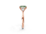 Rose gold Three-Stone Fancy Green Radiant Cut Brilliant Diamond Solitaire Ring with Tapered Band and Four-Prong Setting_5