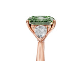 Rose gold Three-Stone Fancy Green Radiant Cut Brilliant Diamond Solitaire Ring with Tapered Band and Four-Prong Setting_8