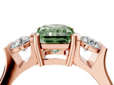 Rose gold Three-Stone Fancy Green Radiant Cut Cut Classic Band Prong Setting Ring_4
