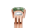 Rose gold Three-Stone Fancy Green Radiant Cut Cut Classic Band Prong Setting Ring_5