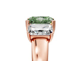 Rose gold Three-Stone Fancy Green Radiant Cut Cut Diamond Ring with Channel Set Band and Four-Prong Setting_29