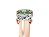 Rose gold Three-Stone Fancy Green Radiant Cut Cut Diamond Ring with Prong Setting and Classic Band_5