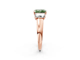 Rose gold Three-Stone Fancy Green Radiant Cut Cut Solitaire Ring with Classic Prong Setting_2